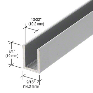 Frameless Shower Door Aluminum Deep U-Channel for 3/8