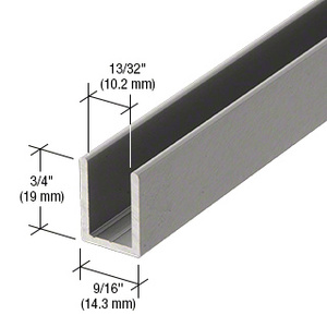 Frameless Shower Door Aluminum Deep U-Channel for 3/8